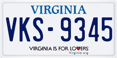 VA license plate VKS9345