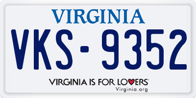 VA license plate VKS9352