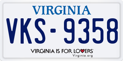VA license plate VKS9358