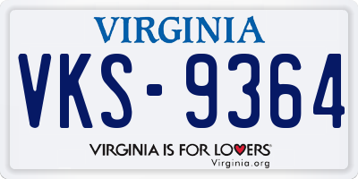 VA license plate VKS9364