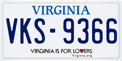 VA license plate VKS9366
