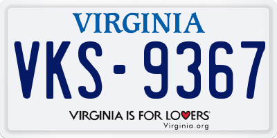 VA license plate VKS9367
