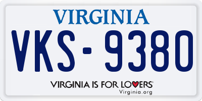VA license plate VKS9380