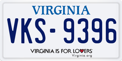 VA license plate VKS9396