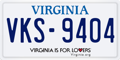 VA license plate VKS9404