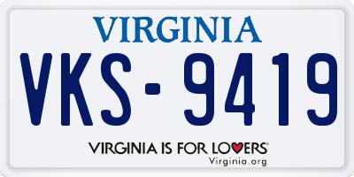 VA license plate VKS9419