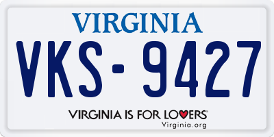 VA license plate VKS9427
