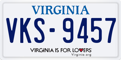 VA license plate VKS9457