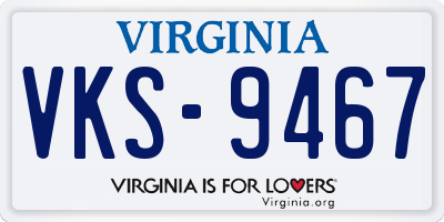 VA license plate VKS9467