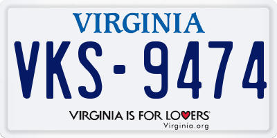 VA license plate VKS9474