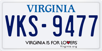 VA license plate VKS9477