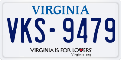 VA license plate VKS9479