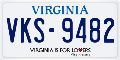 VA license plate VKS9482