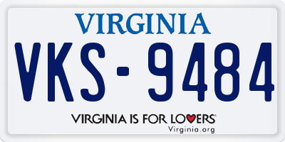 VA license plate VKS9484