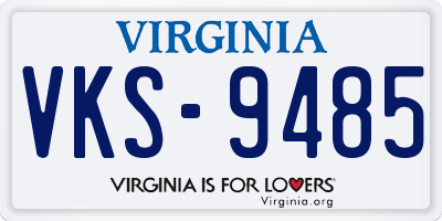VA license plate VKS9485