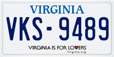VA license plate VKS9489