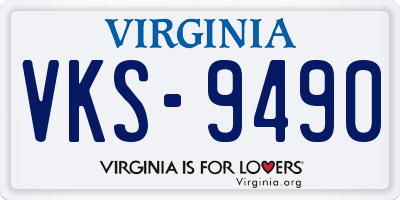 VA license plate VKS9490