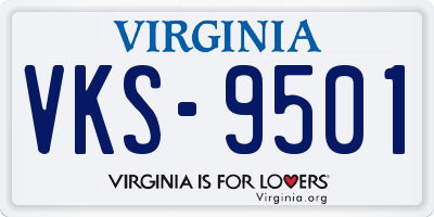 VA license plate VKS9501