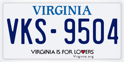 VA license plate VKS9504