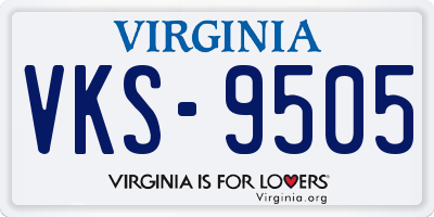 VA license plate VKS9505