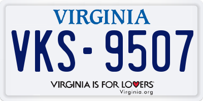VA license plate VKS9507