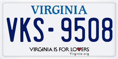 VA license plate VKS9508