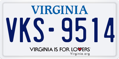 VA license plate VKS9514
