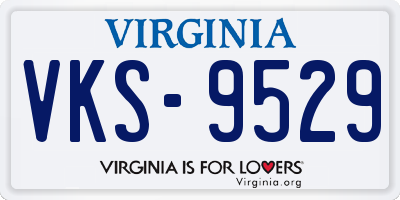 VA license plate VKS9529