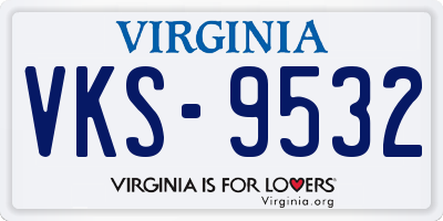 VA license plate VKS9532