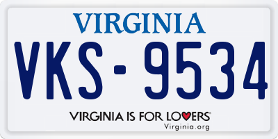 VA license plate VKS9534
