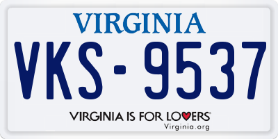 VA license plate VKS9537