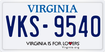 VA license plate VKS9540