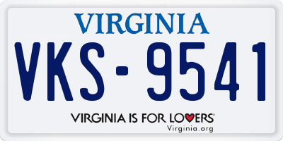 VA license plate VKS9541