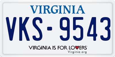 VA license plate VKS9543