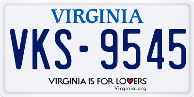 VA license plate VKS9545