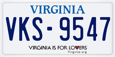 VA license plate VKS9547