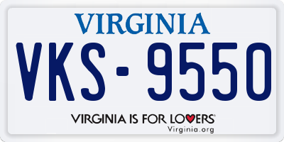 VA license plate VKS9550