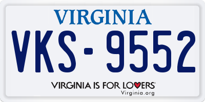 VA license plate VKS9552