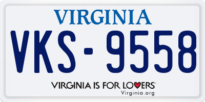 VA license plate VKS9558