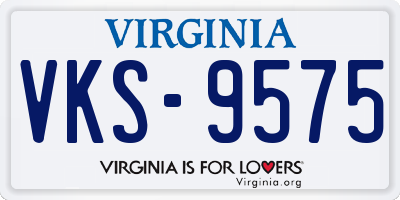 VA license plate VKS9575