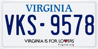 VA license plate VKS9578