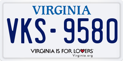 VA license plate VKS9580