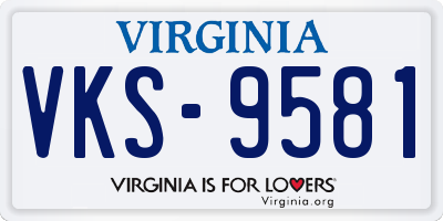 VA license plate VKS9581