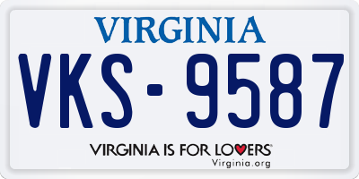 VA license plate VKS9587