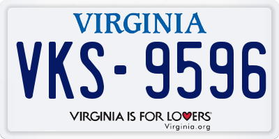 VA license plate VKS9596