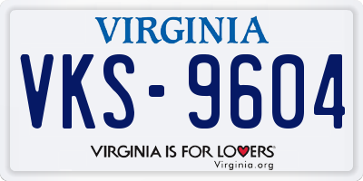 VA license plate VKS9604