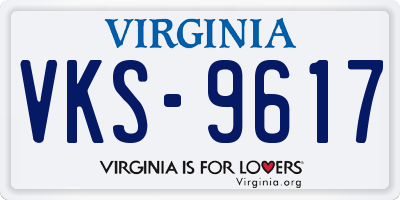 VA license plate VKS9617