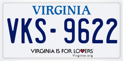 VA license plate VKS9622