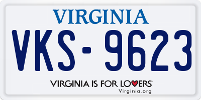 VA license plate VKS9623