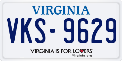 VA license plate VKS9629